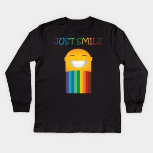 Stay Colourful, Just Smile Kids Long Sleeve T-Shirt